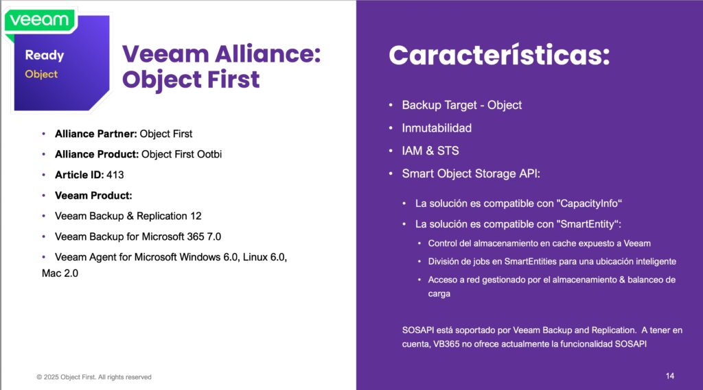 Object First tiene una alianza de alto nivel con Veeam.