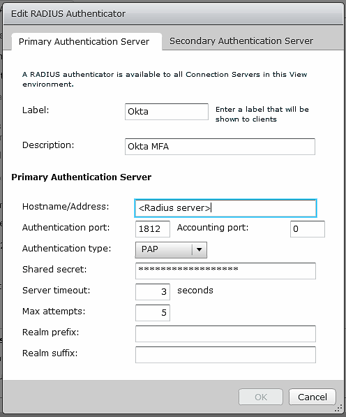 Integración MFA de OKTA con Horizon