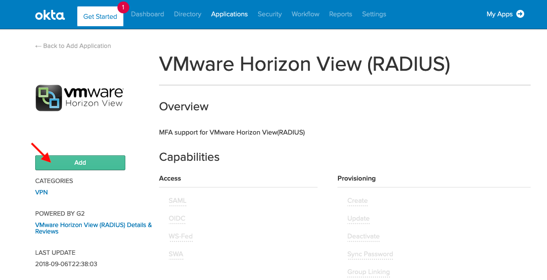 Integración MFA de OKTA con Horizon