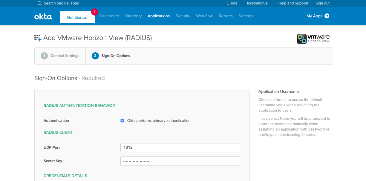 Integración MFA de OKTA con Horizon