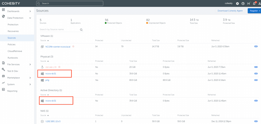 Cohesity Backup Active Directory