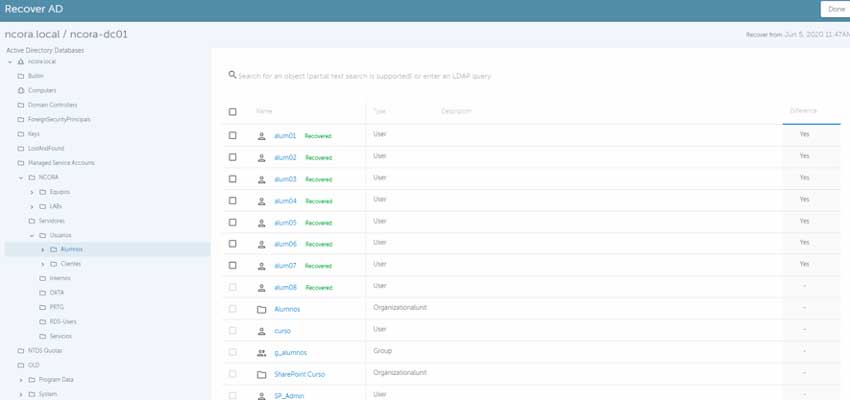 Restauración con Cohesity